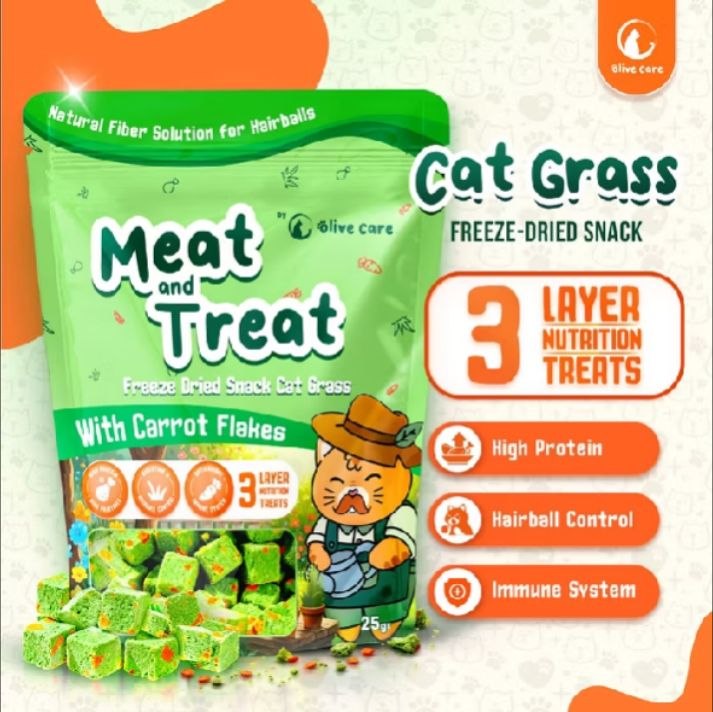 Meat & Treat Cat Grass Freeze-Dried